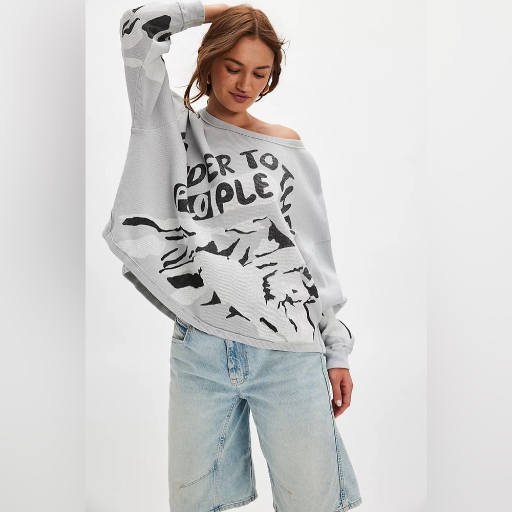 Free People Ragabond Powder To The People Thermal Tee